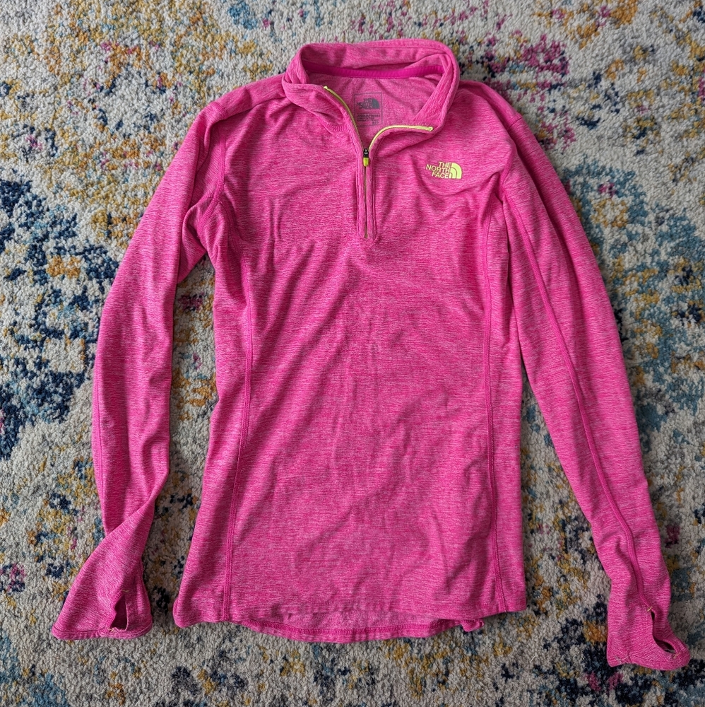 North Face Pink Zip Up Top - Women's Size Small - TNF